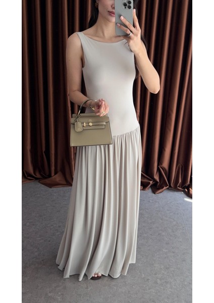 Krem Maxi Modal Elbise fırsatları