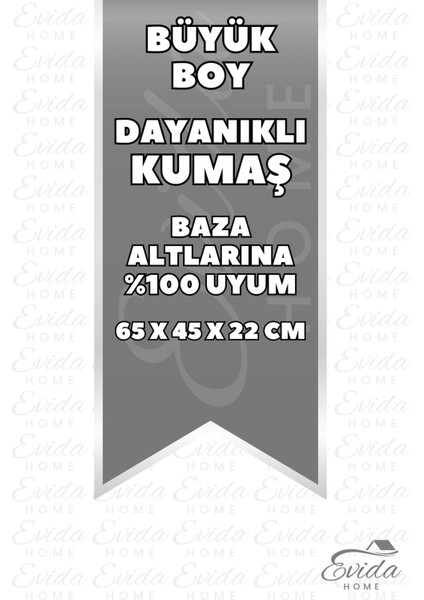 Antrasit Çizgili Büyük Boy Baza Altı ve Çekyat Hurç, 65X45X22 Cm, Organizer fırsatları