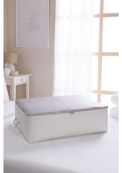 Gri Büyük Boy Yatak Altı Yastık ve Yorgan Seti 62X46X22