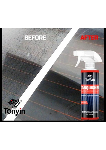 TONYİN Water Spot Remover – Oto Cam, Boya ve Metal Yüzeylerde Kireç Sökücü Etki