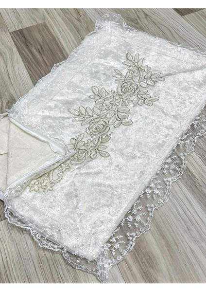 Kadife Güpürlü Ekru Bohça Seti, Söz ve Nişan Çeyizlik 3'lü Paket fırsatları