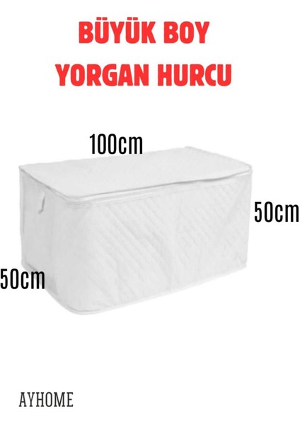 Büyük Boy Fermuarlı Hurç 100x50 cm Dayanıklı Beyaz Tela Kumaş Giysi ve Eşya Düzenleme Çantası fiyatları