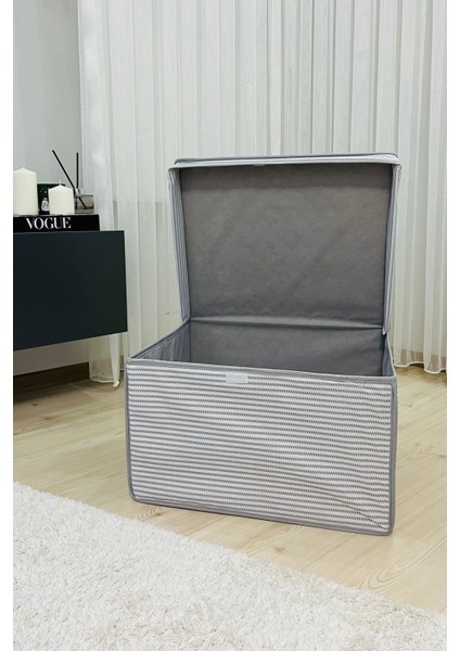 Geniş Çok Amaçlı Saklama Kutusu Düzenleyici, Çizgi Desenli, 40X50X30 cm