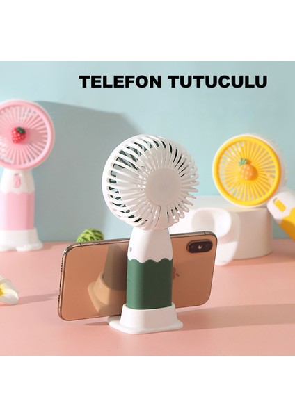 Mini Fan Masaüstü Taşınabilir Telefon Stantlı Vantilatör si Arada Taşı