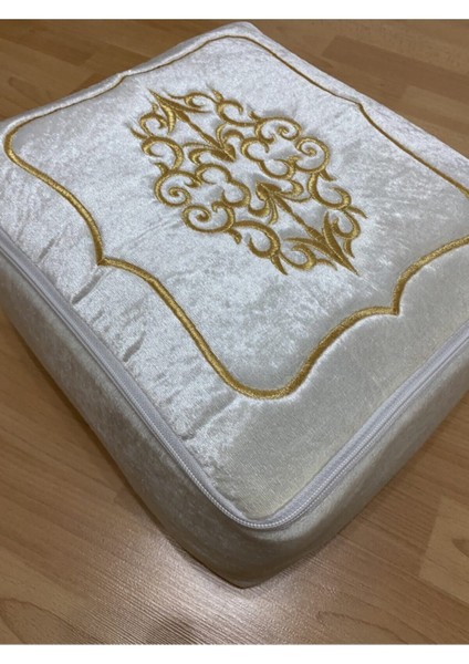 Şık Kadife Gold Işlemeli Krem Bohça 35X30 Cm, Nişan ve Düğün Için Özel Tasarım modelleri