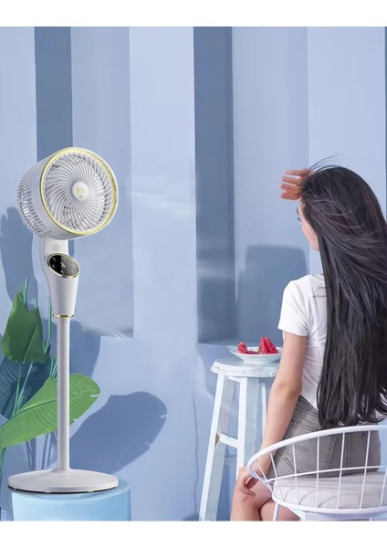 Beyaz Uzaktan Kumandalı Sessiz Vantilatör / 60° Salınım / Kademe Hız Ayarı / Uyku ve Rüzgar Modu