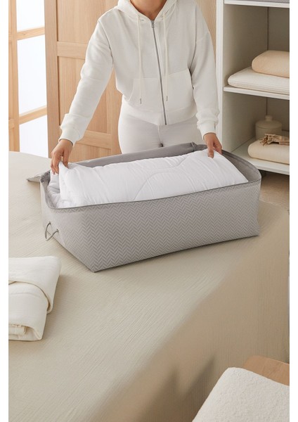 Yüksek Konforlu Gri Balıksırtı Baza Altı Yatak Yastık Seti 62X46X22 fiyatları