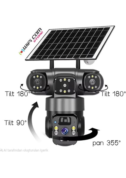 3 Kameralı 4g Sım Kart Destekli Solar Güvenlik Kamerası modelleri