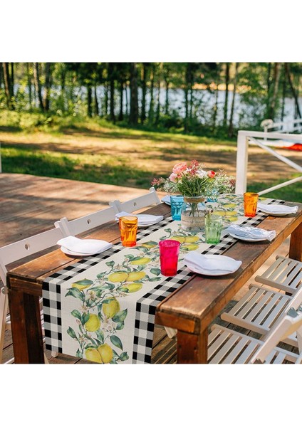 Yeşil Sarı Beyaz Ekose Desenli Bahar ve Yaz Temalı Dekoratif 4lü Kırlent Seti indirimleri