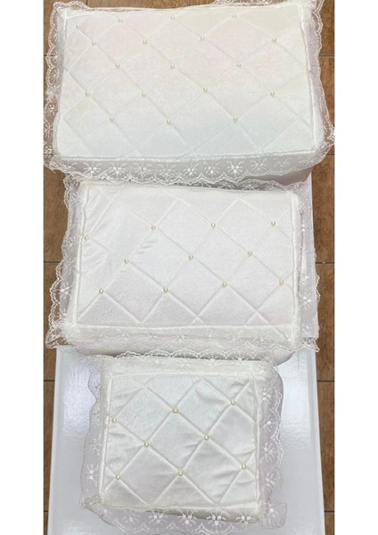 Kadife Işlemeli 3'lü Bohça Seti, Nişan ve Düğün Için Şık ve Zarif Tasarım