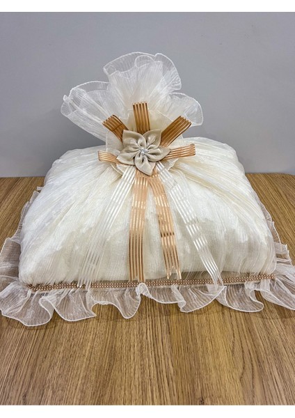 Şık Saten Bohça, Güzel Işleme, Nişan ve Söz Düğünü Için 50X40 indirimleri