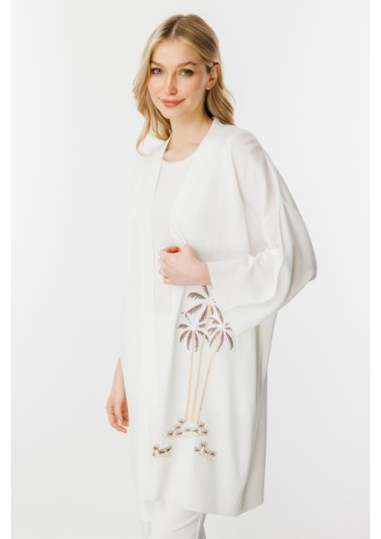 Nakışlı Truvakar Kol Hırka-Ekru modelleri