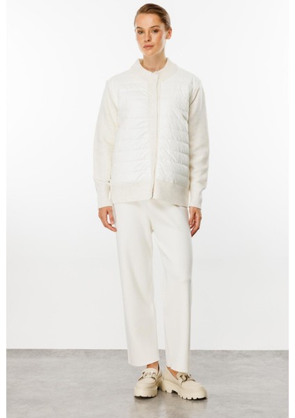 Kapitone Kombinli Triko Ceket-Ekru fiyatları