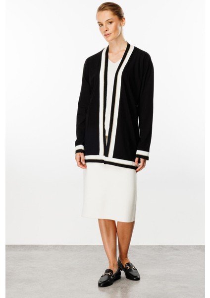 Ribanalı Örme Hırka-Siyah fiyatları