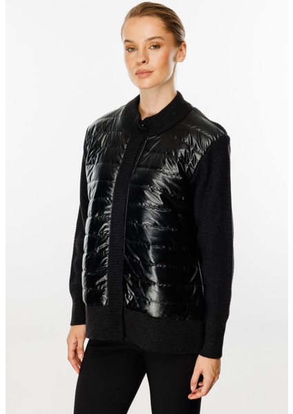 Kapitone Kombinli Triko Ceket-Siyah fırsatları