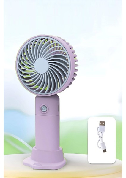 Şarj Edilebilir Standlı Mini Fan Fonksiyonlu Taşınabilir El Fanı Vantilatör Ü