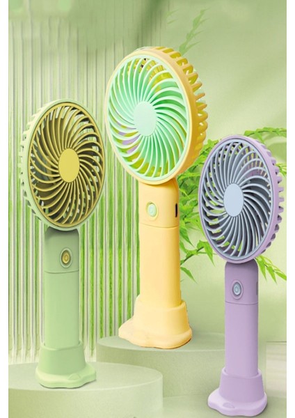 Şarj Edilebilir Standlı Mini Fan Fonksiyonlu Taşınabilir El Fanı Vantilatör Ü