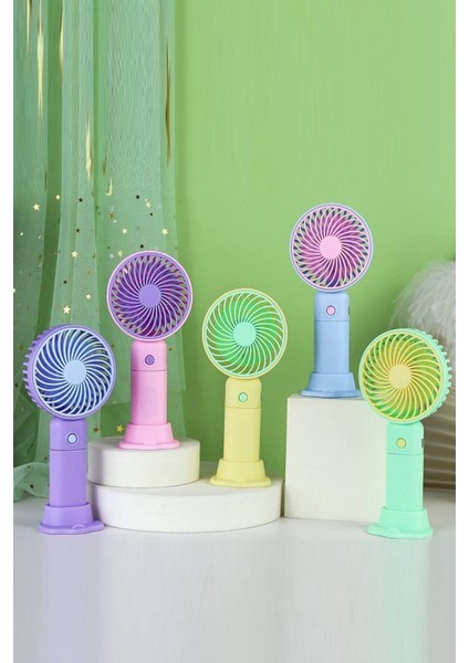 Şarj Edilebilir Standlı Mini Fan Fonksiyonlu Taşınabilir El Fanı Vantilatör Ü