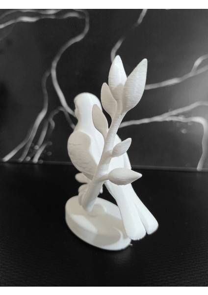 Altın ve Beyaz 3D Baskı Dekoratif Kanarya Figürü - Şık ve Minimalist Ev Dekoru (10X9X4 Cm)