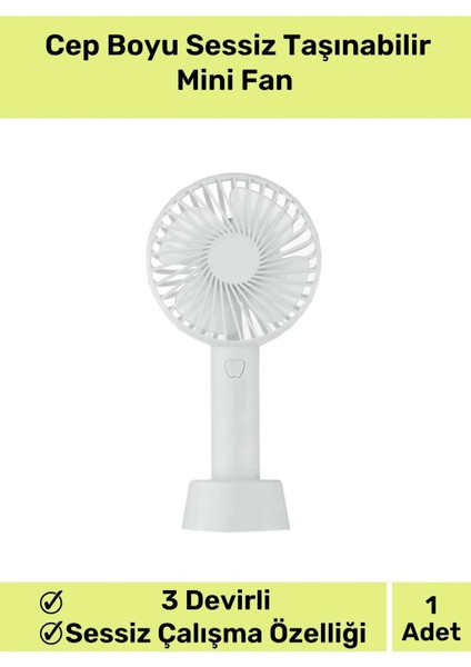 Premium Cep Boyu Sessiz Taşınabilir Mini Fan USB Şarjlı Pervaneli Soğutucu Küçük El Vantilatör
