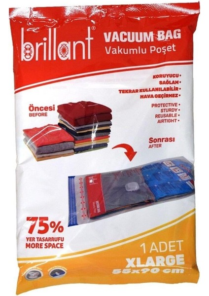 Renkli Vakum Poşet, Xlarge Boy, 23702, Pratik ve Şık Saklama Çözümü