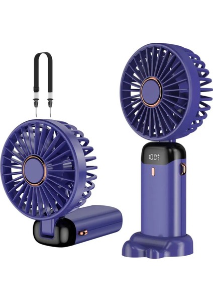 Mini Klima LED Göstergeli Şarjlı El Fanı Vantilatör Kademeli Hız Serinletici
