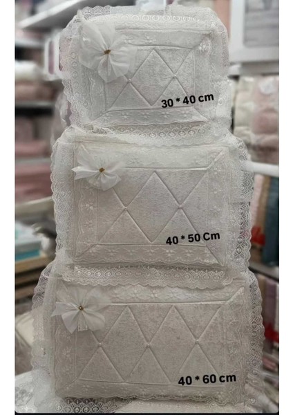 Kadife Güpürlü 3’lü Bohça Takımı, Nişan ve Düğün Hediyesi