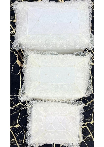 Kadife Güpürlü 3’lü Bohça Takımı, Nişan ve Düğün Hediyesi fiyatları