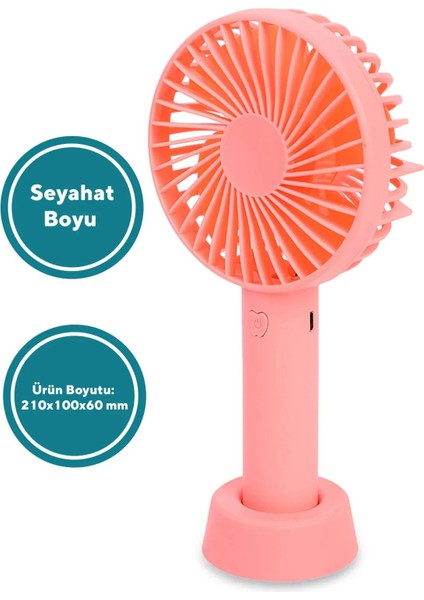 Kademeli Cep Boyu Sessiz Taşınabilir Mini Fan Küçük El Vantilatörü USB Şarjlı
