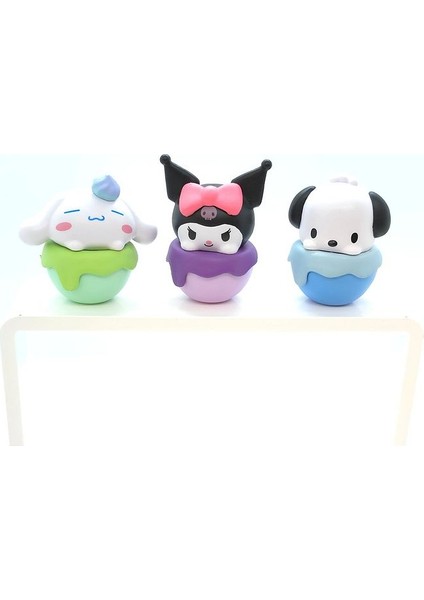Kuromi, Cinnamoroll, Pochacco 3'lü Set Figürler | Hello Kitty Serisi Ofis Hediye
