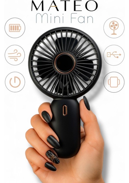 Teknotrust Mateo USB Şarjlı Mini Fan | Sessiz Vantilatör