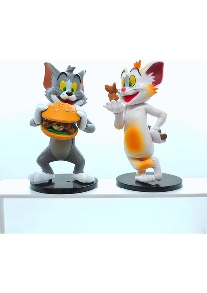 Tom ve Jerry Koleksiyonluk Figür Seti - Eğlenceli Tasarımlı 2'li Dekoratif Figür