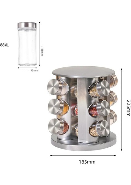 12’li Dönerli Metal Baharatlık Baharat Seti fiyatları