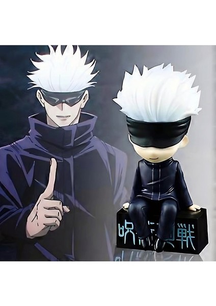 Jujutsu Kaisen Gojo Satoru Figür 11 cm Göz Bantlı Oturan Model Anime Koleksiyon Ürünü