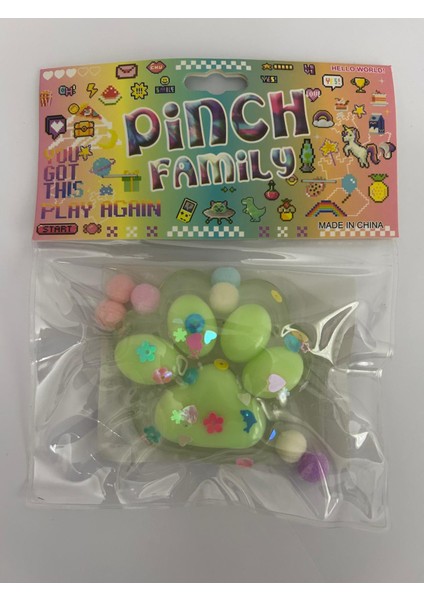 1 Adet Işıklı Kedi Patisi Squishy Oyuncağı Sukuşi (7,5x6,5cm)