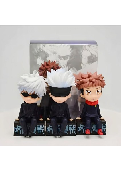 Jujutsu Kaisen Gojo Satoru Figür 11 cm Göz Bantlı Oturan Model Anime Koleksiyon Ürünü