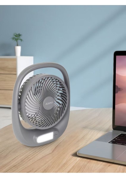 Model Kademeli Auhma Masaüstü Ev Ofis Fanı 800 Mah Şarjlı LED