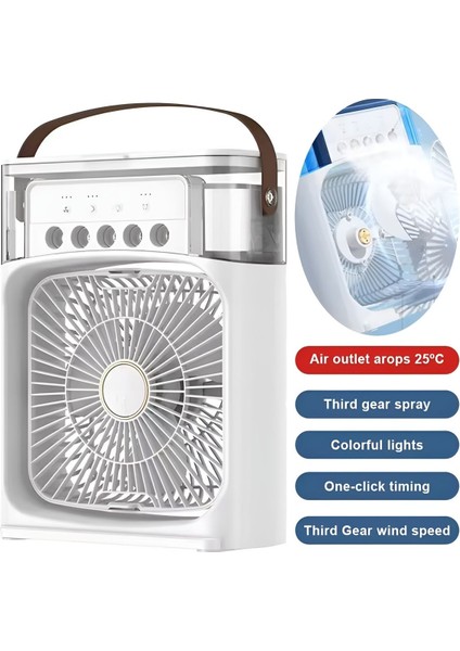 Işıklı Klima 600ML Spreyli Vantilatör Buzlu Buharlı Mini Klima