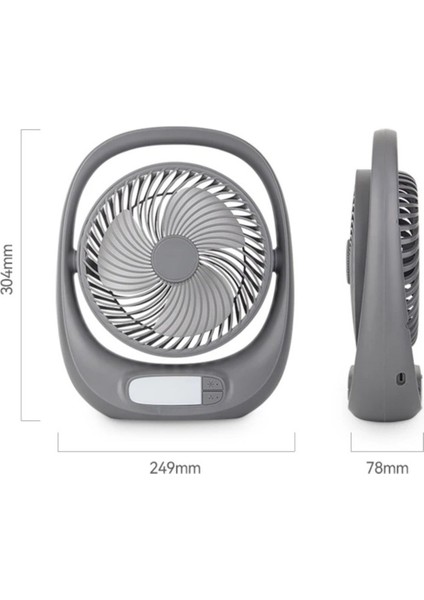 Model Kademeli Auhma Masaüstü Ev Ofis Fanı 800 Mah Şarjlı LED
