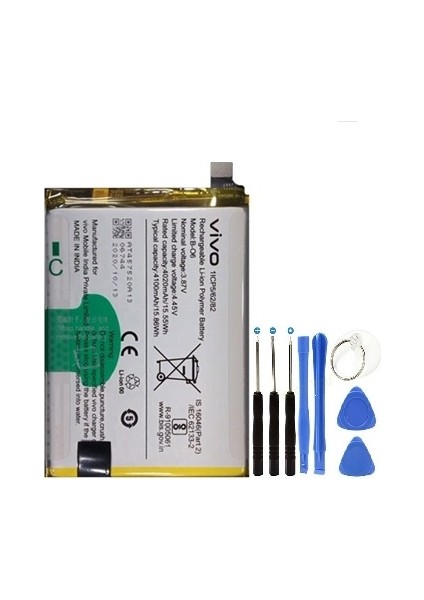 Vivo V20SE V2022 V2023 Pil Batarya B-06+Tamir Set 4100 Mah