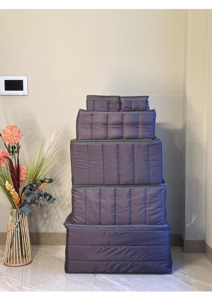 Şık Füme Renk 6'lı Hurç Seti, Eşyalarınıza Estetik ve Organize Çözüm