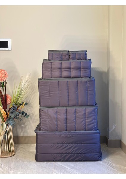 Şık Füme Renk 6'lı Hurç Seti, Eşyalarınıza Estetik ve Organize Çözüm fırsatları