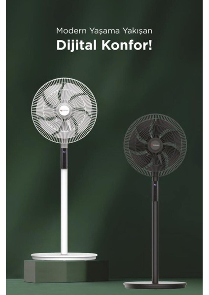 Torima Sf-0 Siyah Ayaklı 6'' Inc 60W Kademe Pervaneli Kumandalı Diğital Ekranlı Vantilatör