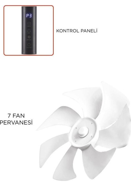 Torima Sf-0 Siyah Ayaklı 6'' Inc 60W Kademe Pervaneli Kumandalı Diğital Ekranlı Vantilatör