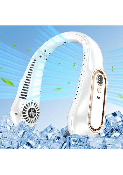 LED Göstergeli Boyun Fanı Şarjlı Taşınabilir Serinletici Vantilatör