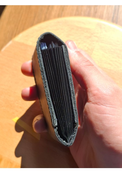 10 Kartlık Bölmeli Akordiyon Kredi Kartlık Siyah Hakiki Deri Mini Boyut Kartvizitlik indirimleri
