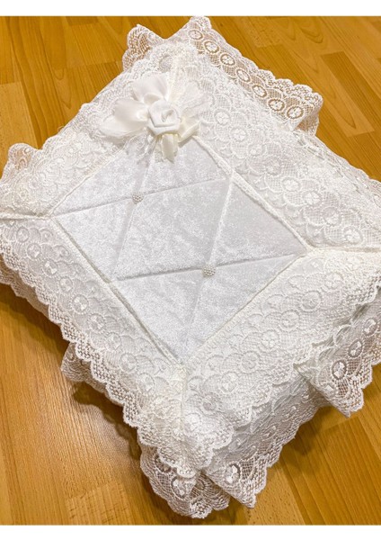 Fransız Güpürlü Çeyizlik Bohça, Nişan ve Söz Hurcu, 40X40, Ekru fiyatları