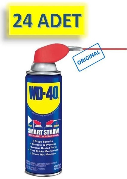 24 Adet Wd-40 Smart Straw Akıllı Pipetli Sıvı, Yağ Çözücü, Pas Sökücü, Temizleyici ve Koruyucu 350ML