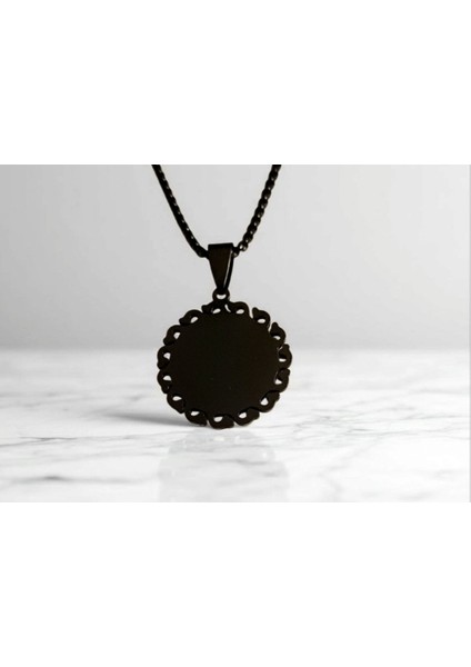 Yuvarlak Çelik Plaka Kolye Ucu