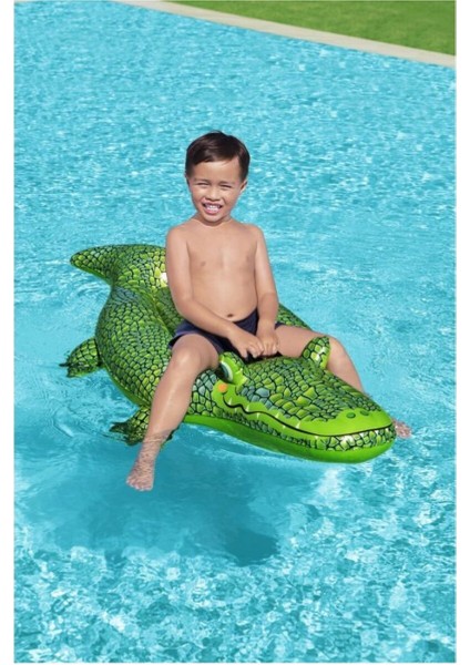 152x71cm dayanıklı timsah tutmalı çocuk oyuncağı, bej renk, 3+ yaş uygun modelleri